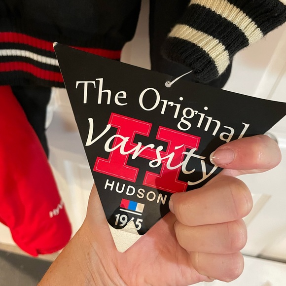 Hudson nyc mens new w tags varsity jacket, real leather - Picture 4 of 7